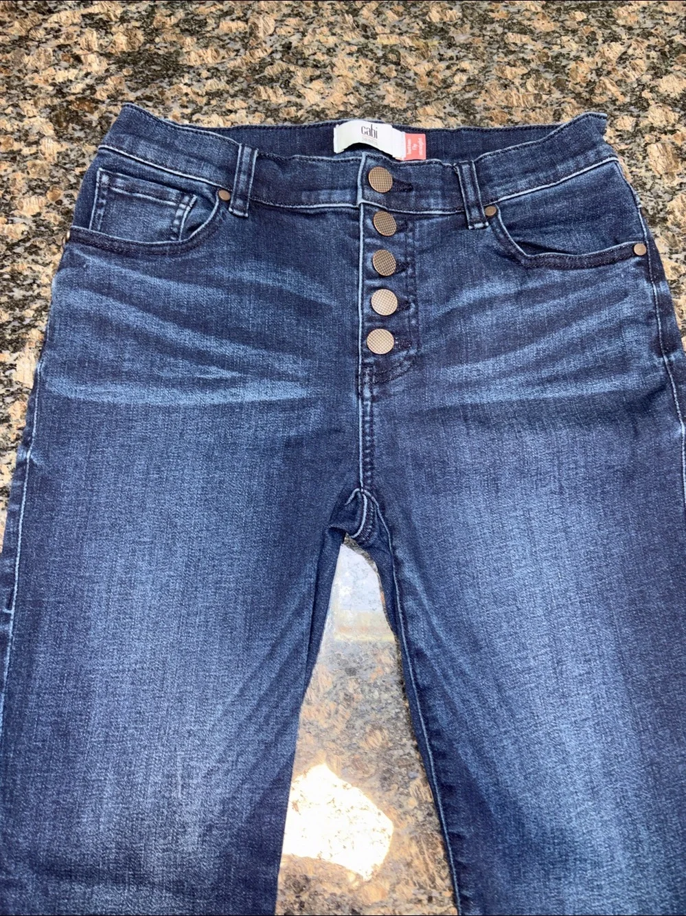 Dark Wash Button Fly Straight Leg Women’s Denim Sz 4